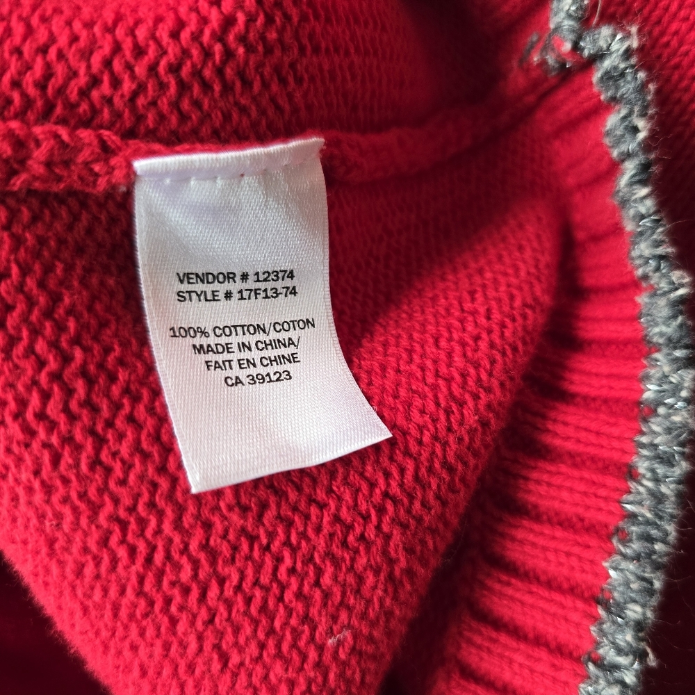 Northern Reflections Red Zip Up  Knit Sweater Vest Birds Cardinals Womens Large - Picture 10 of 10